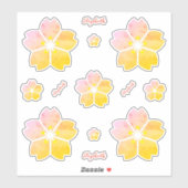 Aangepaste goudroze Cherry Blossom Vinyl Sticker (Vel)