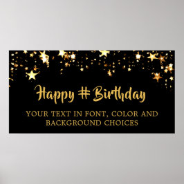 Aangepaste goudsterren voor speciale Birthday Gold Poster