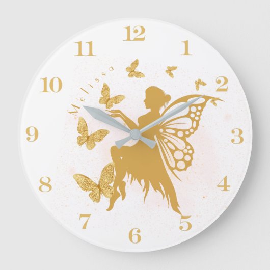 Aangepaste goudvlinder grote klok (Voorkant)