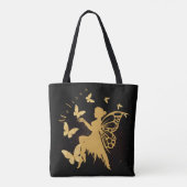 Aangepaste goudvlinder tote bag (Achterkant)