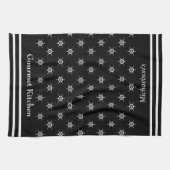 Aangepaste Gourmet Kitchen B&W Boat Helm Theedoek (Horizontaal)