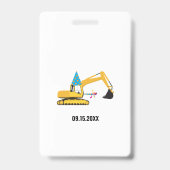 Aangepaste Graafmachine Verjaardagsfeest Pas Favor Badge (Achterkant)