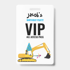 Aangepaste Graafmachine Verjaardagsfeest Pas Favor Badge