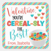 Aangepaste graanValentijnsdag Vierkante Sticker (Voorkant)