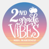 Aangepaste Grade Vibes School Ronde Sticker (Voorkant)