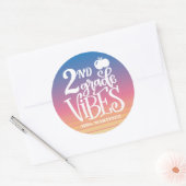 Aangepaste Grade Vibes School Ronde Sticker (Envelop)