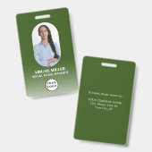 Aangepaste gradiënt foto gradiënt groene badge wer (Front & Back)