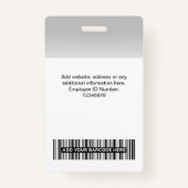 Aangepaste gradiënt foto werknemer Licht grijs Badge (Achterkant)