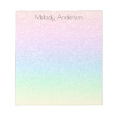 Aangepaste gradiënt regenbooglitter Girly-laptop Notitieblok (Voorkant)