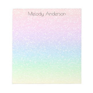 Aangepaste gradiënt regenbooglitter Girly-laptop Notitieblok