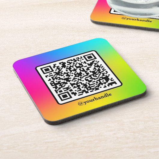 Aangepaste gradiënt voor sociale media Square QR-c Bier Onderzetter (Linkerzijde)