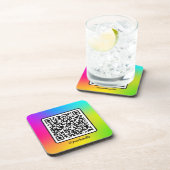 Aangepaste gradiënt voor sociale media Square QR-c Bier Onderzetter (Rechterzijde)