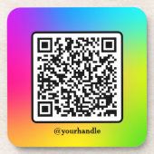Aangepaste gradiënt voor sociale media Square QR-c Bier Onderzetter (Voorkant)