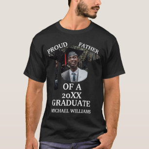 Aangepaste gradkap tassel foto trotse vader T- T-shirt