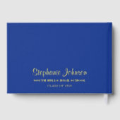 Aangepaste Graduation Party Blue & Gold Gastenboek (Achterkant)