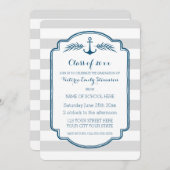 Aangepaste Graduation Party Invitation  Stripes Kaart (Voorkant / Achterkant)