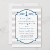 Aangepaste Graduation Party Invitation  Stripes Kaart (Voorkant)