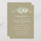 Aangepaste GraduPartij Notitie Burlap Floral Kaart (Voorkant / Achterkant)