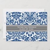 Aangepaste GraduPartij Uitnodiging Blauwe Grijs (Voorkant)