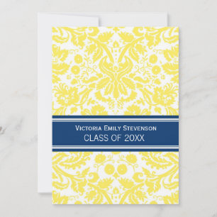 Aangepaste GraduPartij Uitnodiging Geel Blauw