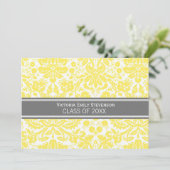 Aangepaste GraduPartij Uitnodiging Lemon Grey (Staand voorkant)