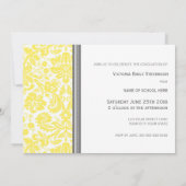 Aangepaste GraduPartij Uitnodiging Lemon Grey (Achterkant)