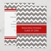 Aangepaste GraduPartij Uitnodiging Rode Chevron (Voorkant / Achterkant)