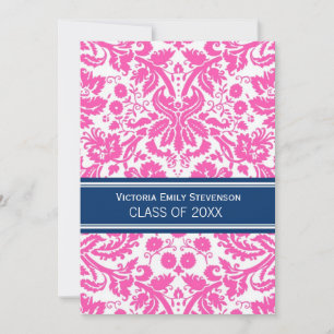 Aangepaste GraduPartij Uitnodiging Roze Blauw