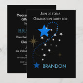 Aangepaste GraduPartij Uitnodigingssterren Blauw o Kaart (Voorkant / Achterkant)