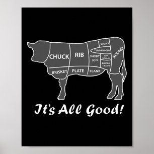 Aangepaste Grafische BBQ Rundvlees Brisket Steak R Poster