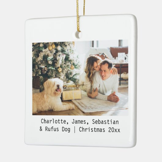 Aangepaste grafische foto- en tekstruimte keramisch ornament (Links)