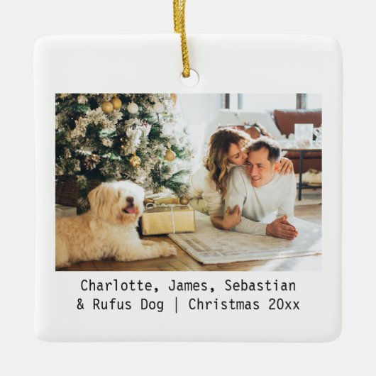 Aangepaste grafische foto- en tekstruimte keramisch ornament (Voorkant)