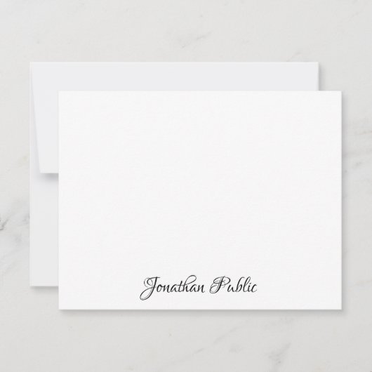 Aangepaste grafische handscripttekst Eenvoudig aan Notitiekaartje (Voorkant)