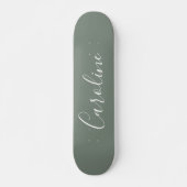 Aangepaste grafische kalligrafie Naam Sage Green Persoonlijk Skateboard (Voorkant)