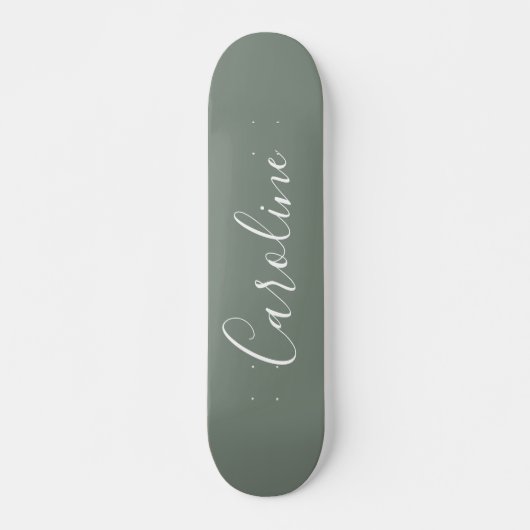 Aangepaste grafische kalligrafie Naam Sage Green Persoonlijk Skateboard (Voorkant)