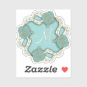 Aangepaste grafische Letter  Floral Leafs Art Moti Sticker (Vel)