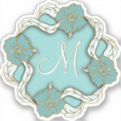 Aangepaste grafische Letter  Floral Leafs Art Moti Sticker (Voorkant)