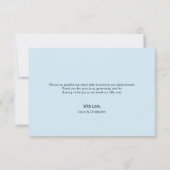 Aangepaste grafische moderne babyblauwe douche Dan Bedankkaart (Achterkant)