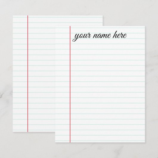 Aangepaste grafische schrijfkaarten notitiekaartje (Voorkant / Achterkant)