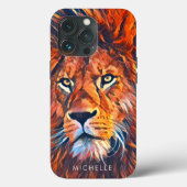 Aangepaste grafische Waterverf Majestic Lion Case-Mate iPhone Case (Achterkant)