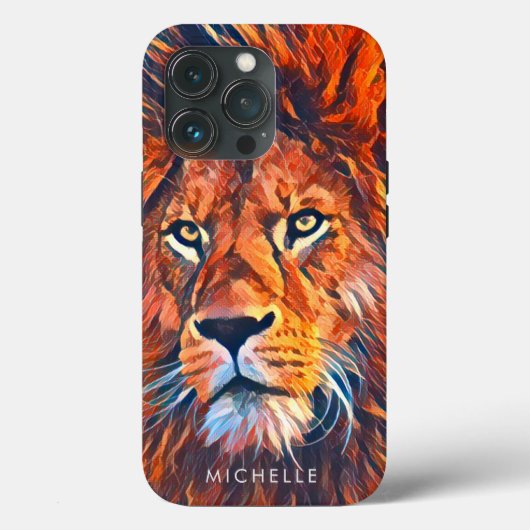 Aangepaste grafische Waterverf Majestic Lion Case-Mate iPhone Case (Achterkant)