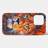 Aangepaste grafische Waterverf Majestic Lion Case-Mate iPhone Case (Achterkant (horizontaal))