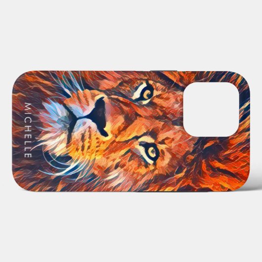 Aangepaste grafische Waterverf Majestic Lion Case-Mate iPhone Case (Achterkant (horizontaal))