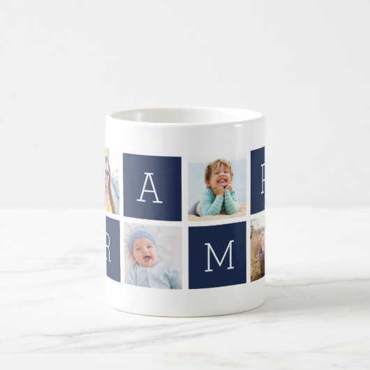 Aangepaste grammen Grootvader Foto Collage Koffiemok (Center)