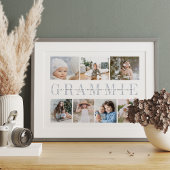 Aangepaste grammie 7 Foto Grandchildren Collage Poster