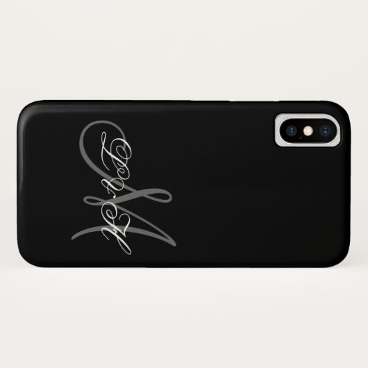 Aangepaste grammonogram Initiaal Eenvoudig grijs z Case-Mate iPhone Case (Achterkant (horizontaal))