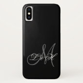 Aangepaste grammonogram Initiaal Eenvoudig grijs z Case-Mate iPhone Case (Achterkant)