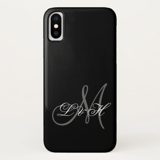 Aangepaste grammonogram Initiaal Eenvoudig grijs z Case-Mate iPhone Case (Achterkant)