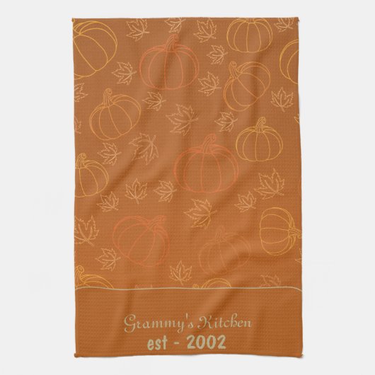 Aangepaste Grammy's Kitchen Fall Persoonlijk Theedoek (Verticaal)