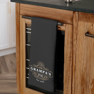 Aangepaste Grampa's Pub Year ingesteld Theedoek